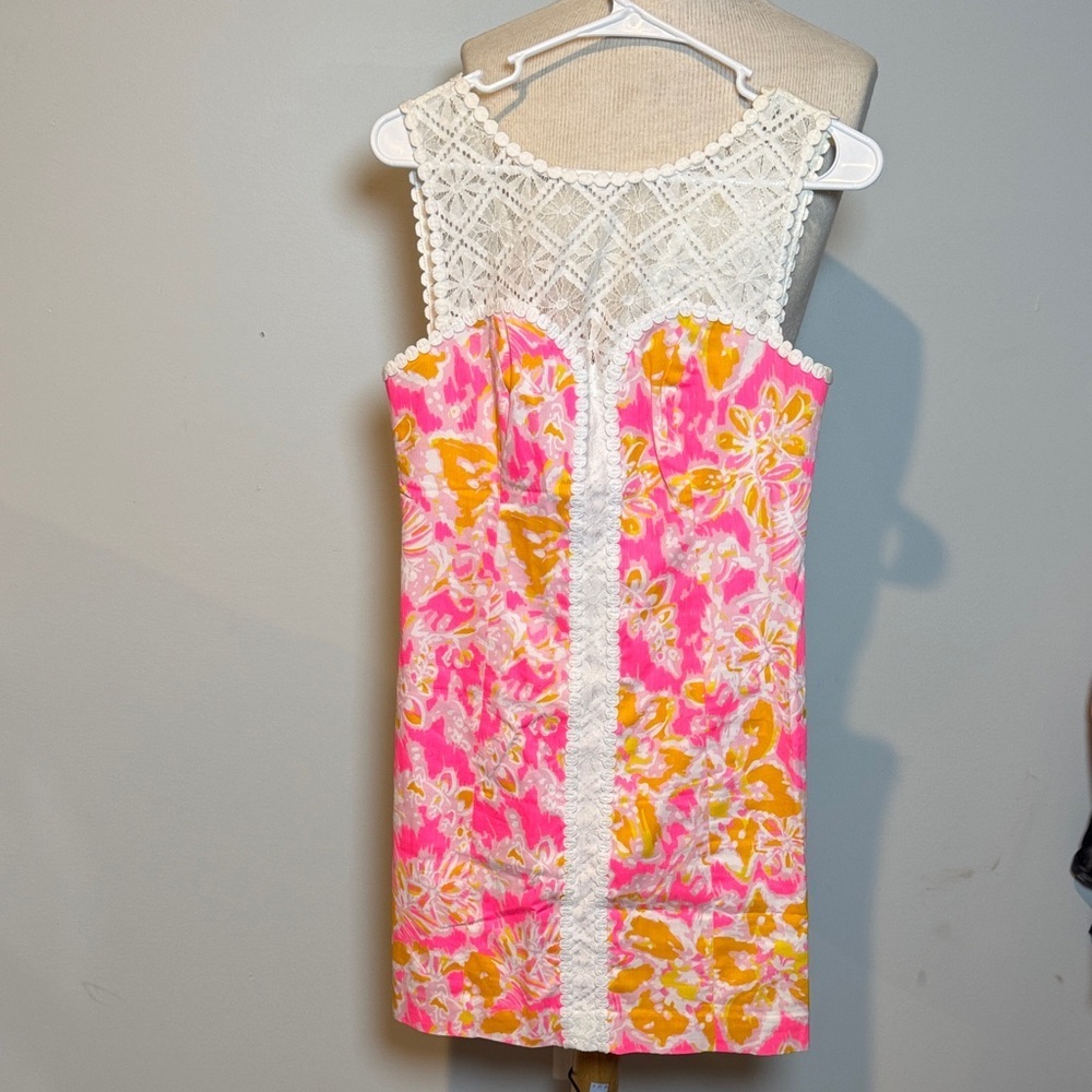 Lilly Pulitzer Pink and Yellow Dress with Lace